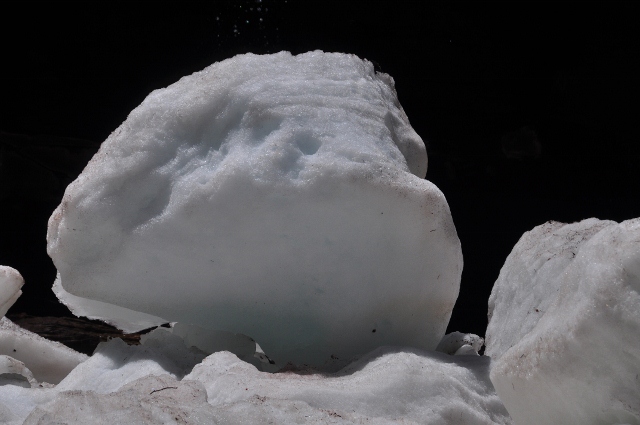 a ball of ice at the falls